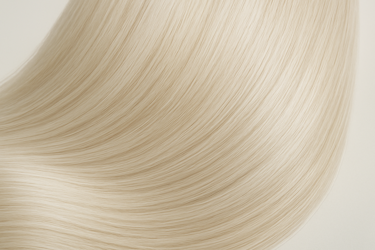 Close-up of bleach blond straight hair